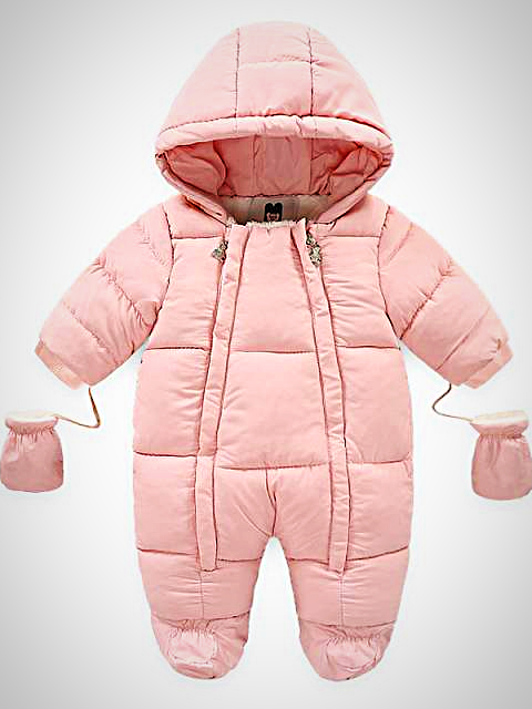 Baby Cutest Snowsuit Hooded Puff Coat Onesie - Mia Belle Girls