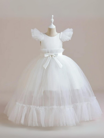 Mia Belle Girls Gathered Tulle Gown | Girls Communion Dresses