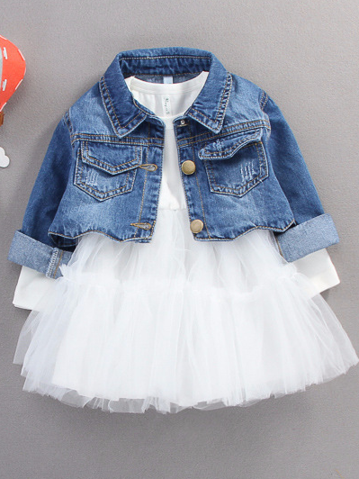 Ballerina Jean Jacket and Tutu, One Of A Kind Jean Jacket and Pink Tutu —