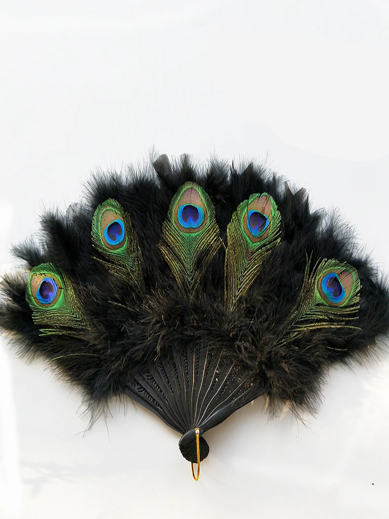 Halloween Accessories | Faux Peacock Feather Fan | Mia Belle Girls