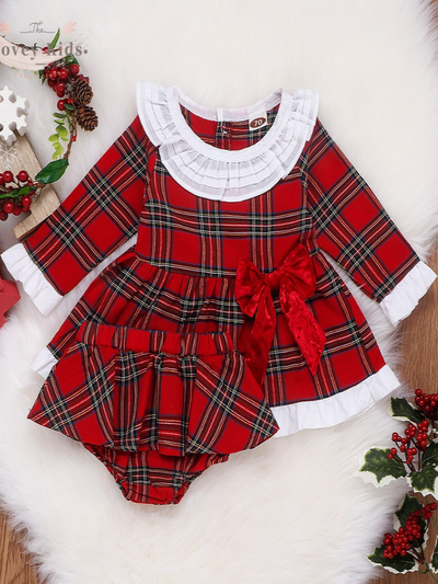 Baby Christmas Party Ready Dress and Shorts Set