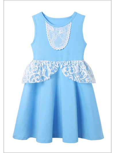 Mia Belle Girls Cinderella Inspired Blue Dress | Princess Dress Up
