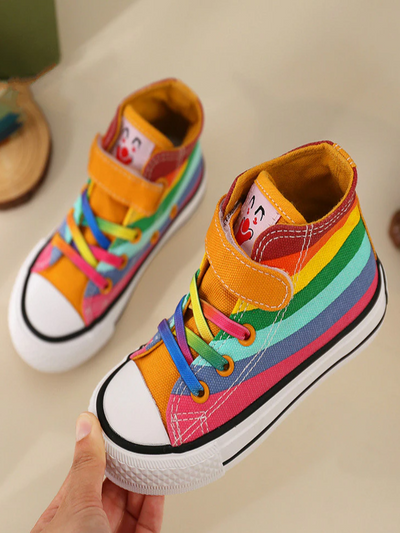 Girls Multicolor Rainbow Sneakers