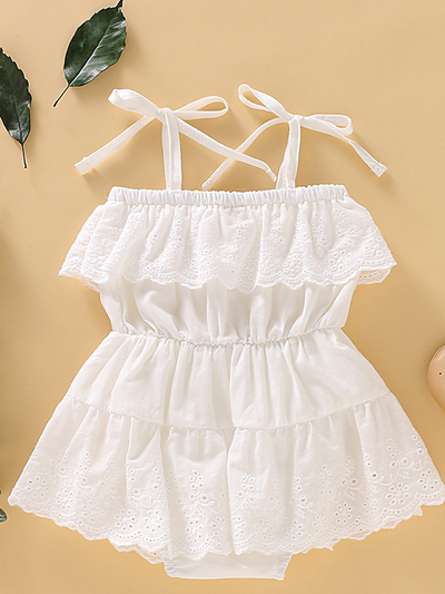 Baby Dress Style onesie with adjustable straps at the shoulder