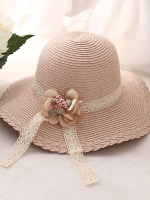 Girls Have A Lovely Summer Floral Straw Hat