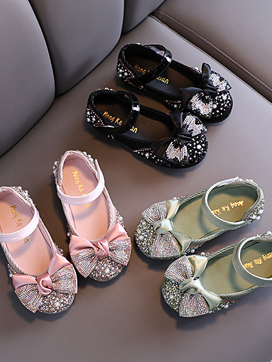 Shoes By Liv & Mia | Rhinestone & Pearl Ballet Flats - Mia Belle Girls