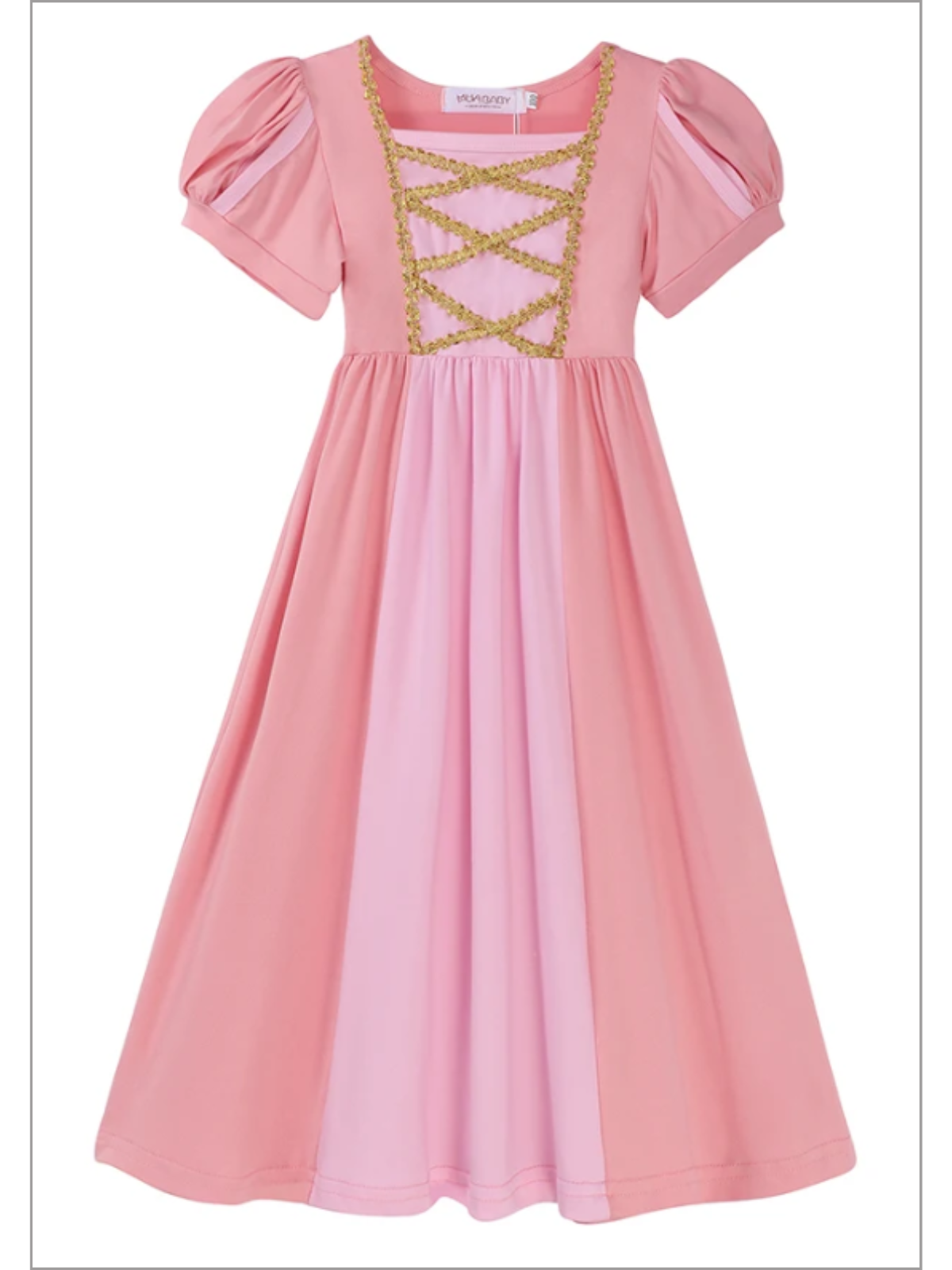 Mia Belle Girls Pink Puff Sleeve Princess Dress | Princess Dress Up