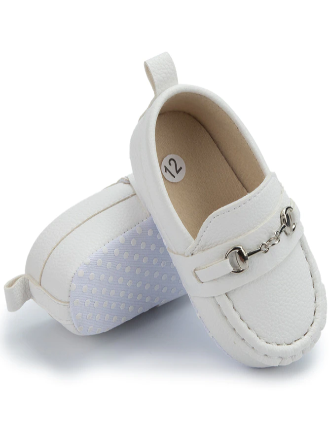 Baby First Steppers Vegan Leather Loafers by Liv and Mia White