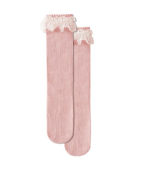 Girls Accessories Lace Ruffle Fringe Knee High Socks - Mia Belle Girls