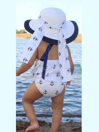 Baby Little Sailor Halter Style Onesie with Headband Set