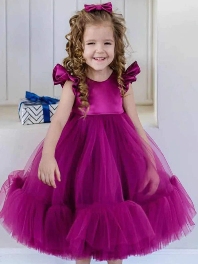Girls Formal Dresses | Flutter Sleeve Tulle Special Occasion Dress