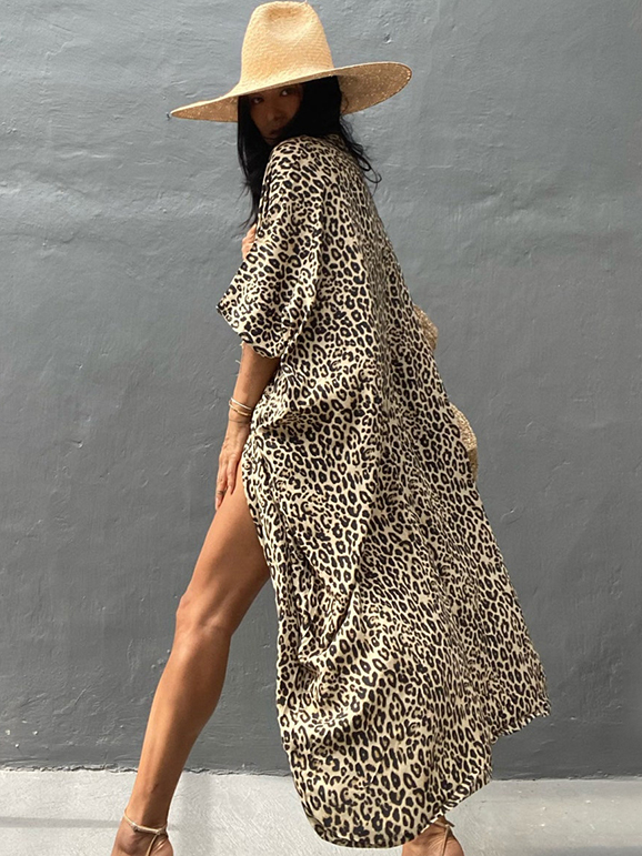 Women's Leopard Print Swimsuit Cover Up