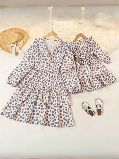 Mia Belle Girls Tiered Spot Print Dress | Mommy And Me Outfits
