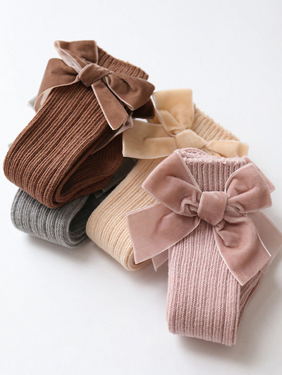 Girls A Little Velvet Bow Socks