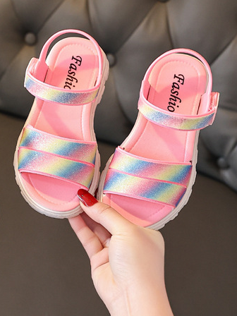 Rainbow Power Velcro Ankle Strap Sandals by Liv and Mia