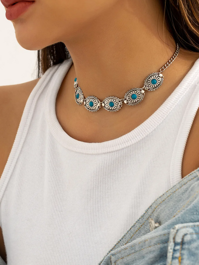Mia Belle Girls Turquoise Choker Necklace | Girls Accessories
