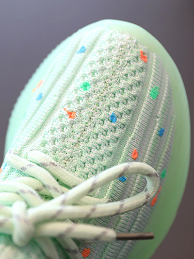 girls sneakers have glow in the dark dots sprinkled all over over and glow in the dark soles