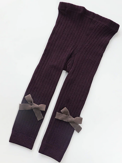 Baby Happy-BOW-Lucky Ribbed Leggings Purple