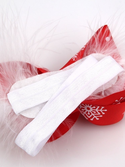 Cute Christmas Accessories | Little Girls Red Bow Rhinestone Headband