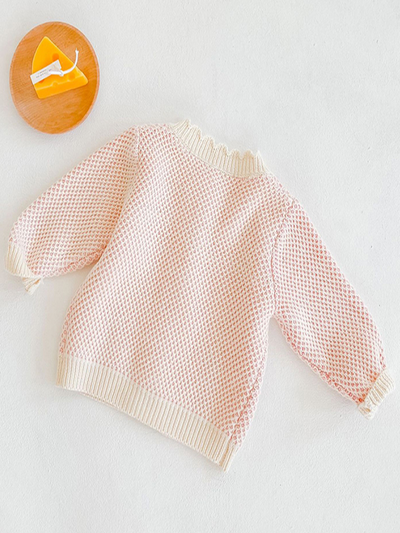 Baby of the Valley Knit Flower Button-Down Cardigan