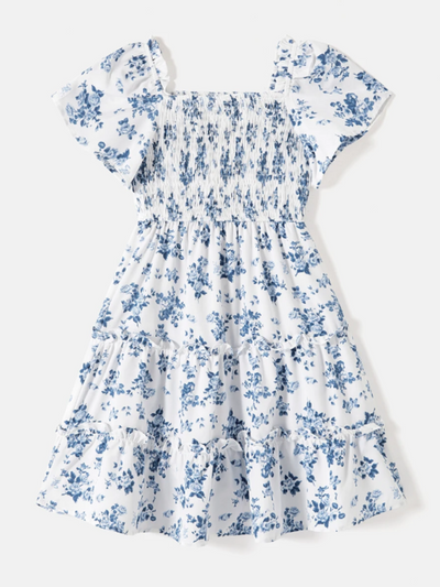 Mia Belle Girls Blue Floral Outfit | Family Matching Outfits