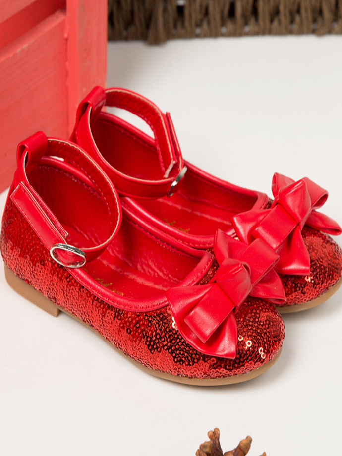 Shoes By Liv & Mia | Girls Shiny Sequined Bow Tie Princess Flats
