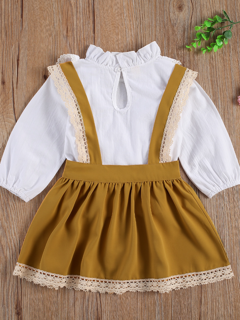 Girls Classic Beauty Top and Overall Dress Set