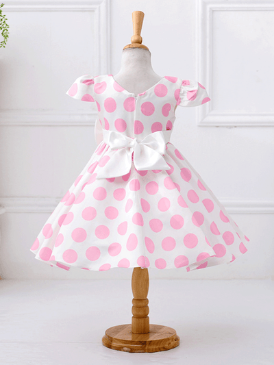 Spring Flower Girl Dresses | Dainty Polka Dots Bow Party Dress