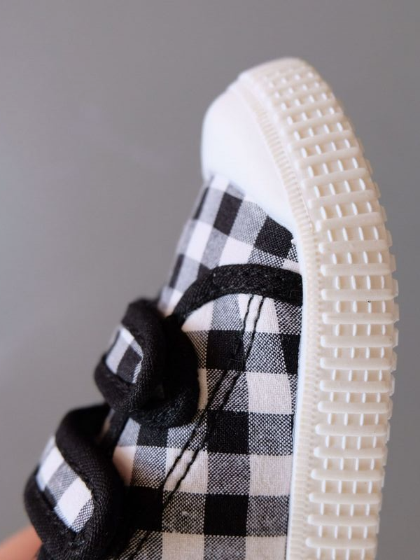 Back To School Shoes | Plaid Velcro Strap Sneakers | Mia Belle Girls