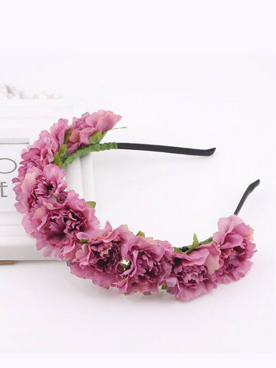 Girls Midsummer Flower Headband - Hot Pink | Hair Accessories - Mia Belle Girls