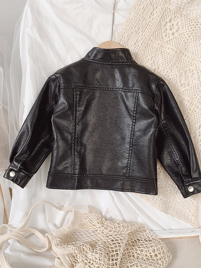 Mia Belle Girls Black Vegan Leather Jacket | Winter Coats