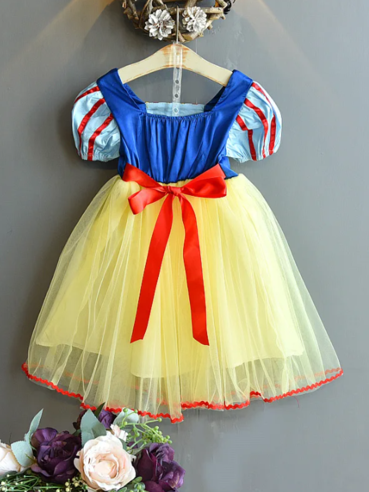 Mia Belle Girls Snow White Princess Tulle Dress | Princess Dress Up