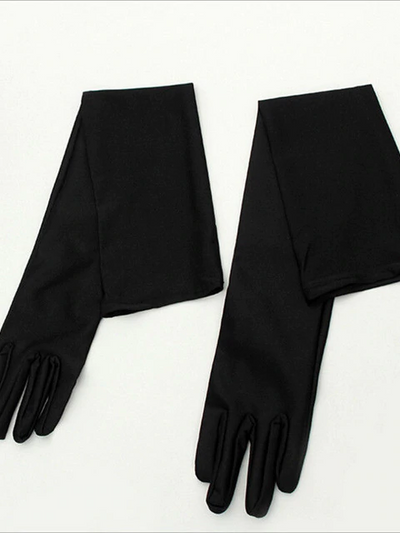 Halloween Accessories | Women's Satin Finger Gloves | Mia Belle Girls