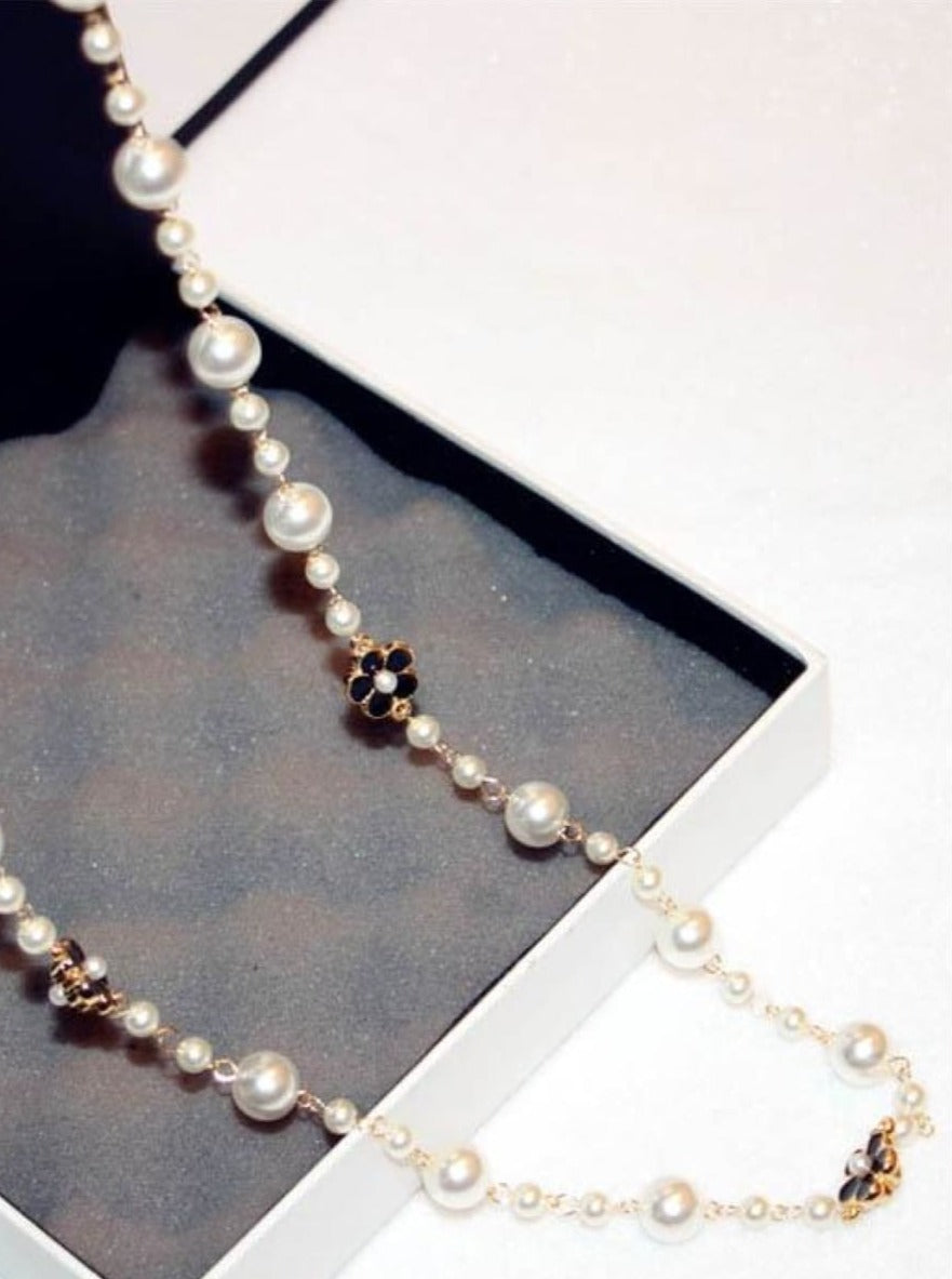 Classy Vintage Style Coco Chanel Inspired Layered Pearl Necklace