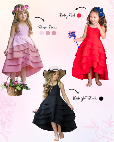 Toddler Spring Outfits | Girls Sleeveless Bubblegum Tiered Dress