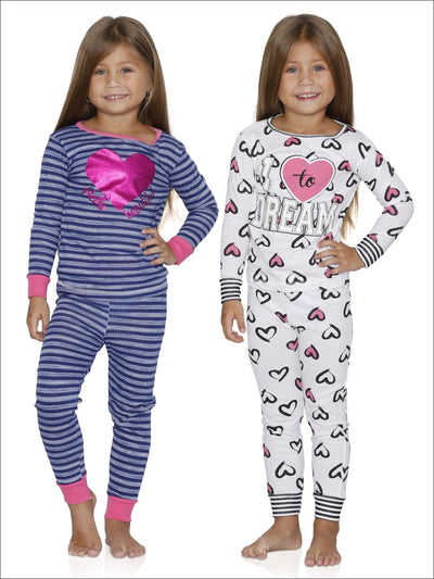 Cozy Couture Girls' I Love to Dream Space DYE Hello Cotton Pajamas ...