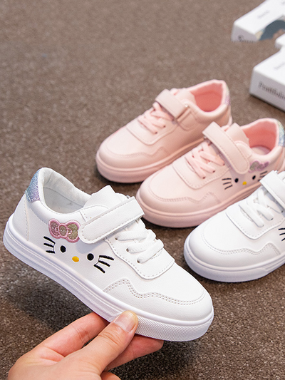 Back To School Shoes | Glitter Heel Kitten Sneakers | Mia Belle Girls