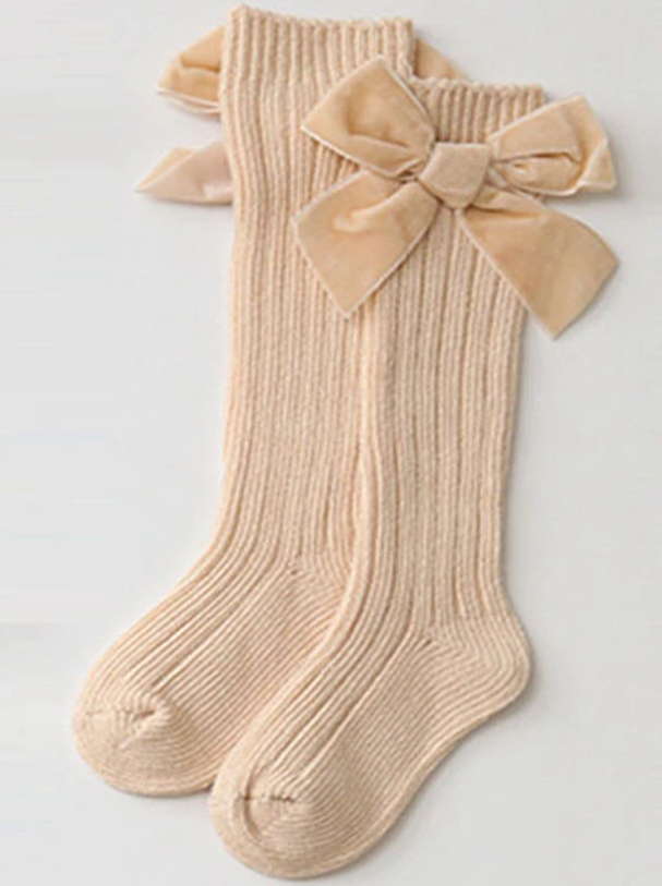Girls A Little Velvet Bow Socks