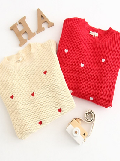 Baby Loving Fall Mini Heart Knitted Sweater