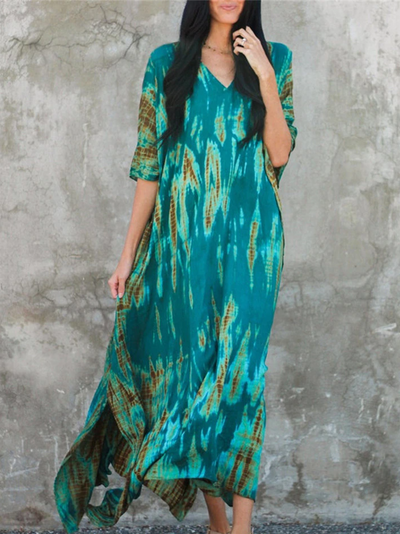 Women's Reptile Print Oversized Maxi Cover Up - Turquoise - Women's Cover Up