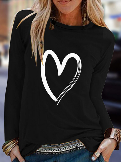 Women's Big Hearted Long Sleeved Top