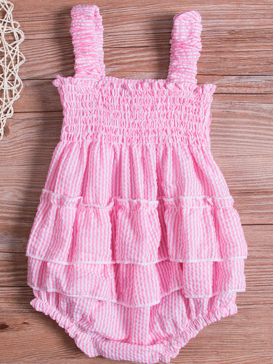 Baby Cute Bows and Ruffles Striped Onesie