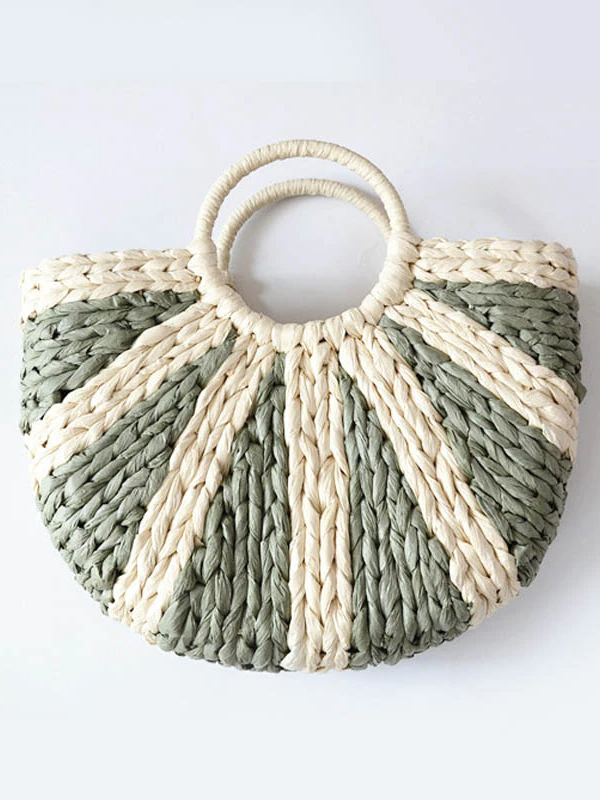 By The Shore Circle Handle Straw Tote