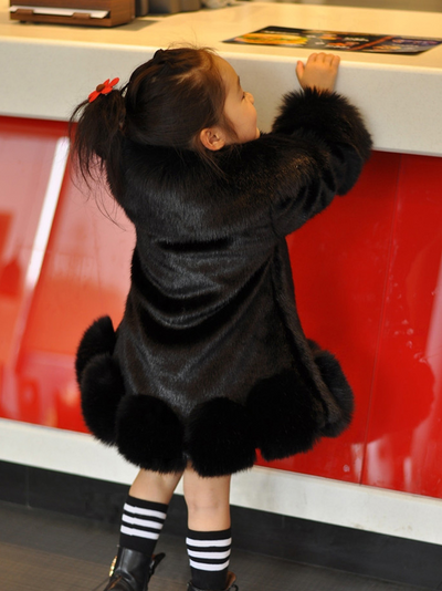 Toddler Clothing Sale | Black Plush Faux Fur Coat | Girls Boutique
