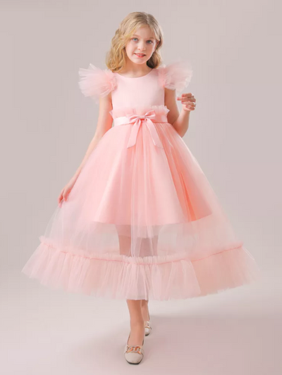 Mia Belle Girls Tulle Overlay Dress | Girls Spring Dresses