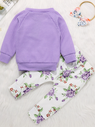 Baby Fancy Floral Lilac Sweatshirt and Pants Set