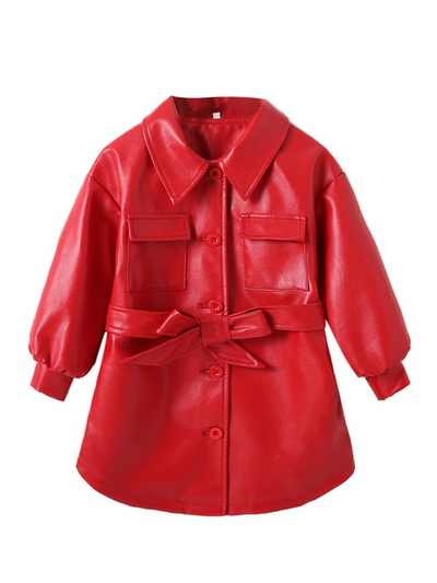 Toddler Clothing Sale | PU Leather Trench Coat | Girls Boutique