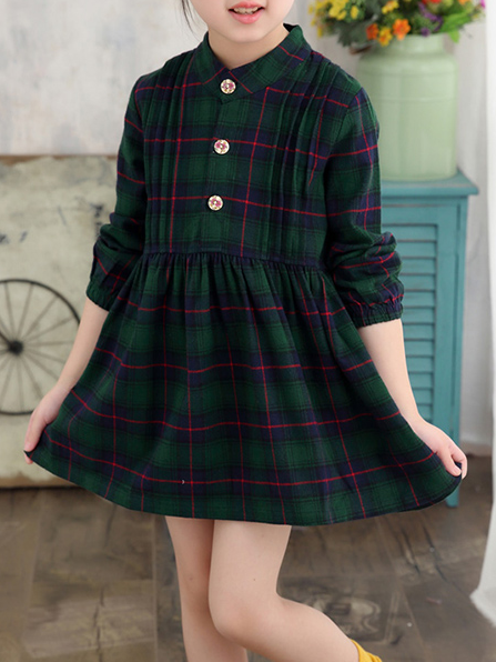 Plaid Perfection Collared Dress - Back To School - Mia Belle Girls