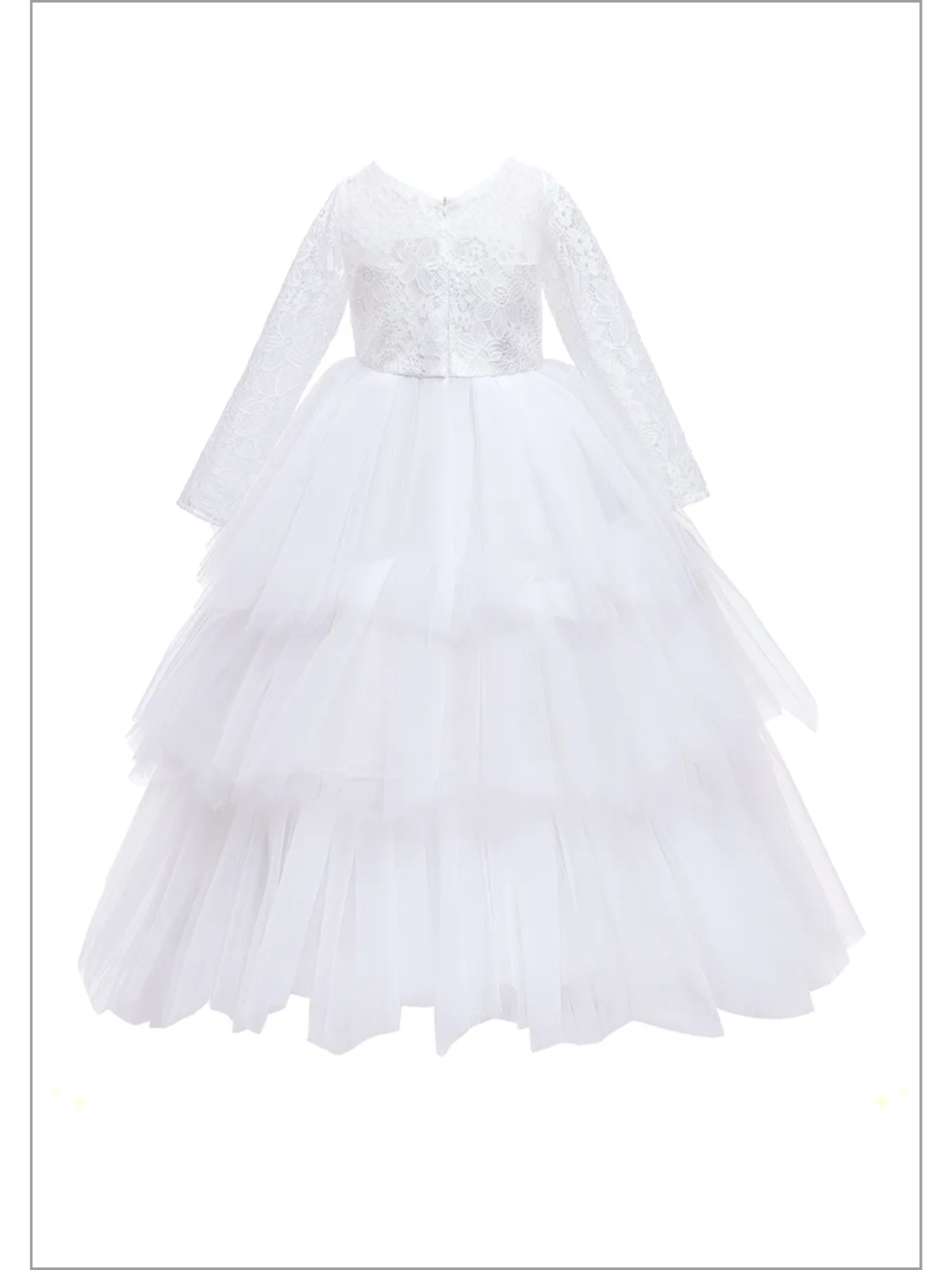 Mia Belle Girls Tiered Tulle Gown | Girls Communion Dresses