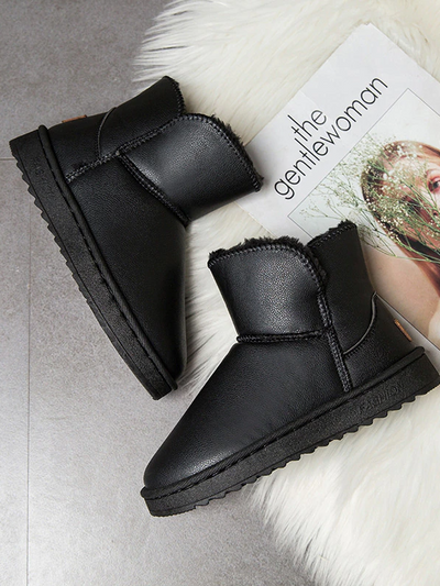 Women's Faux Leather UGG-Inspired Lined Booties By Liv and Mia - Mia Belle Girls